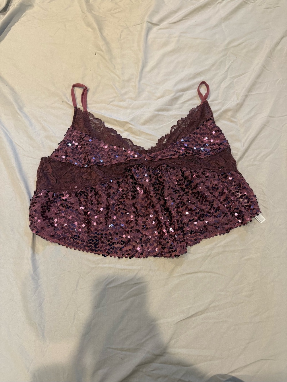 Intimately Free People Sequin Lace Cami Mauve Size M